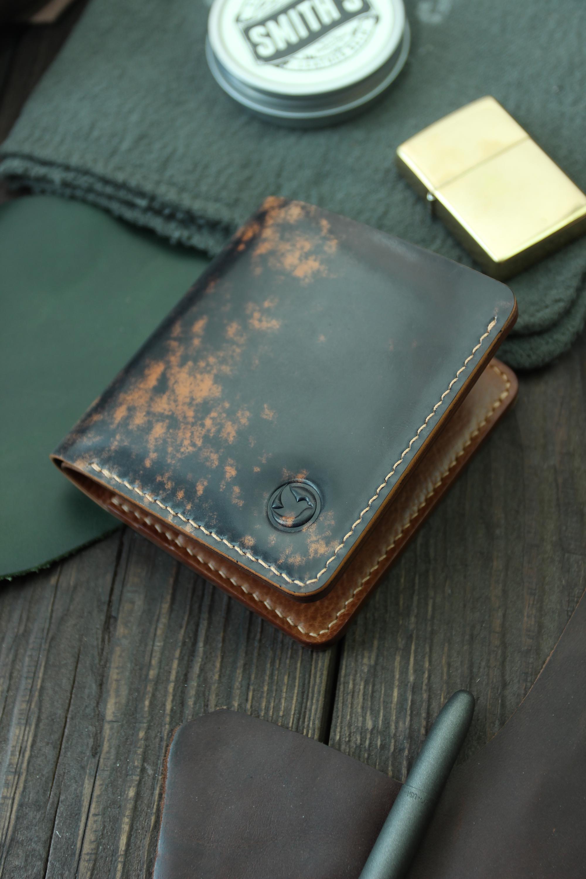 Shell Cordovan Wallet Leather Wallet Mens Wallet Wallet EDC Wallet