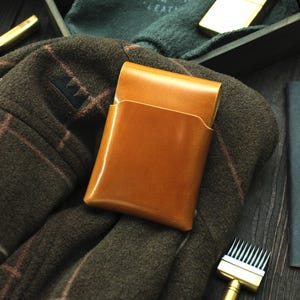 Shell Cordovan Stitchless Portemonnaie EDC Portemonnaie Minimalistisches Portemonnaie Leder Kartenhalter Herren Portemonnaie Nahtloser Kartenhalter Origami Mini Portemonnaie EDC