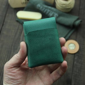 Stitchless Portemonnaie EDC Portemonnaie Minimalistisches Portemonnaie Leder Kartenhalter Origami Herren Portemonnaie Nahtloser Kartenhalter Schlanker Kartenhalter Mini Portemonnaie EDC