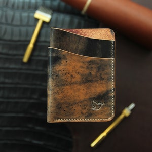 Shell Cordovan Leder Geldbörse Personalisierte Geldbörse Leder Kartenhalter Schlanke Geldbörse Visitenkartenhalter Shell Cordovan Geldbörse Individuelle Geldbörse