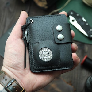 Monedero Edc Monedero EDC Portatarjetas de cuero Monedero Monedero Monedero de cuero con ranura para monedas Organizador EDC Monedero EDC con un anillo para cordón
