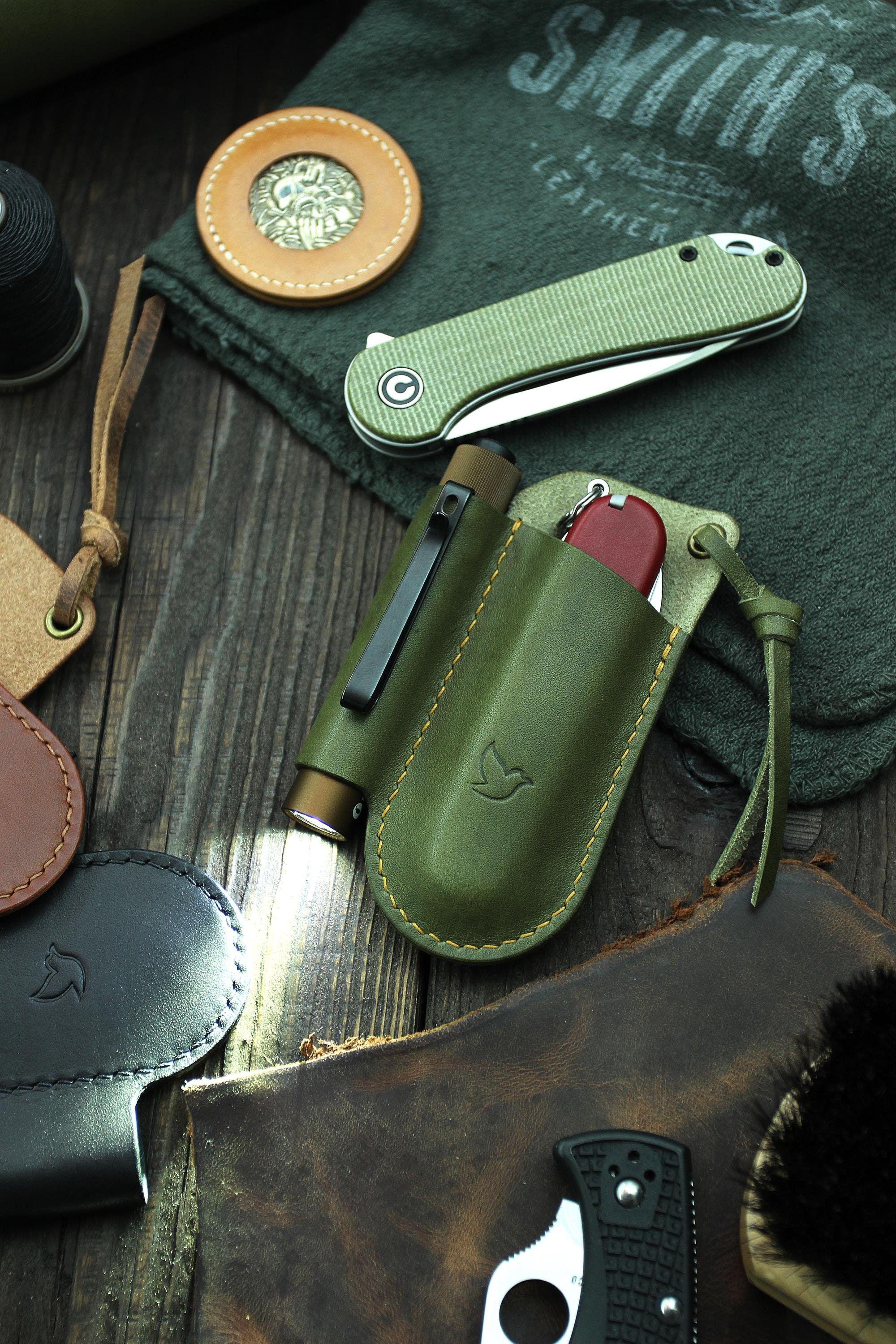 Fodero Porta Coltello Pieghevole In Nylon Oxford: Da Cintura, Con Bottone Di Sicurezza, 155x75 Mm, Per Esterno E Campeggio - 4