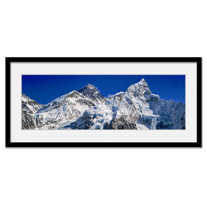 Everest Khumbu Panorama Nepal Himalaya Framed or Unframed Panoramic Fine Art Print image 1