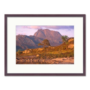 Slioch and Loch Maree Torridon Scottish Highlands Framed or Unframed Fine Art Print Wenge Frame 24 x 18"