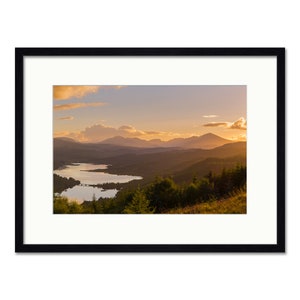 Loch Garry Summer Sunset Scottish Highlands Framed or Unframed Fine Art Print Ebony Frame 24 x 18"