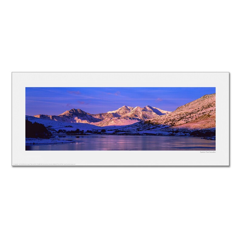 Sunrise Over The Snowdon Horseshoe Snowdonia Framed or Unframed Panoramic Fine Art Print Unframed 36 x 16"