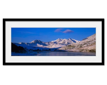 The Snowdon Horseshoe in Winter - Snowdonia - Framed or Unframed Panoramic Fine Art Print