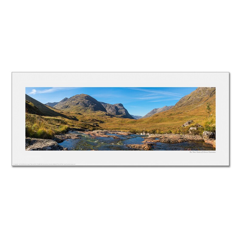 The Three Sisters of Glencoe Scottish Highlands Framed or Unframed Panoramic Fine Art Print Unframed 36 x 16"