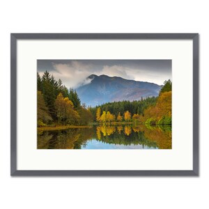 Glencoe Lochan Autumn Reflections Scottish Highlands Framed or Unframed Fine Art Print Slate Frame 24 x 18"