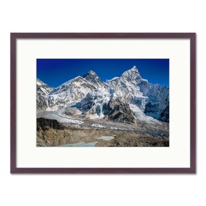 Everest Lhotse and Nuptse Kala Pattar Khumbu Himalaya Nepal Framed or Unframed Fine Art Print Wenge Frame 24 x 18"