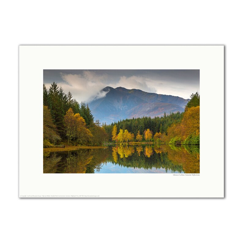 Glencoe Lochan Autumn Reflections Scottish Highlands Framed or Unframed Fine Art Print image 4