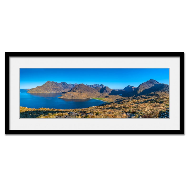 Loch Scavaig and The Cuillins Isle of Skye, The Scottish Highlands. Scottish Highlands Framed or Unframed Panoramic Fine Art Print image 1