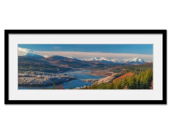 Loch Garry and the Mountains of Knoydart - Scottish Highlands - Framed or Unframed Panoramic Fine Art Print