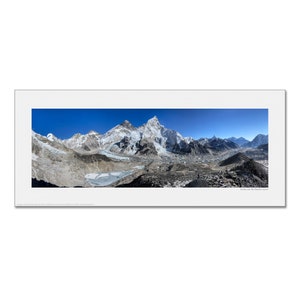 Everest and The Khumbu Glacier Nepal Himalaya Framed or Unframed Panoramic Fine Art Print Unframed 36 x 16"