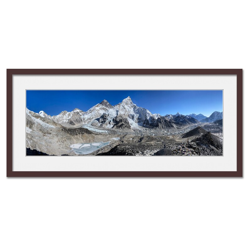 Everest and The Khumbu Glacier Nepal Himalaya Framed or Unframed Panoramic Fine Art Print image 2