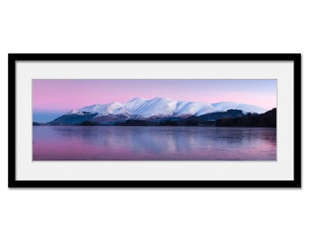 Derwentwater Dawn - Keswick  - The Lake District - Framed or Unframed Panoramic Fine Art Print