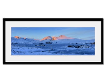 Rannoch Moor Winter Dawn - Glencoe - Scottish Highlands - Framed or Unframed Panoramic Fine Art Print