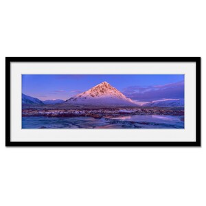 Alpenglow on Buachaille Etive Mor Scottish Highlands Framed or Unframed Panoramic Fine Art Print image 1