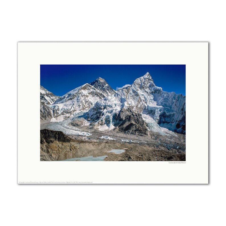 Everest Lhotse and Nuptse Kala Pattar Khumbu Himalaya Nepal Framed or Unframed Fine Art Print Unframed 24 x 16"