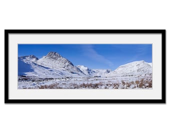 Tryfan in Winter - Ogwen Valley - Snowdonia - Framed or Unframed Panoramic Fine Art Print