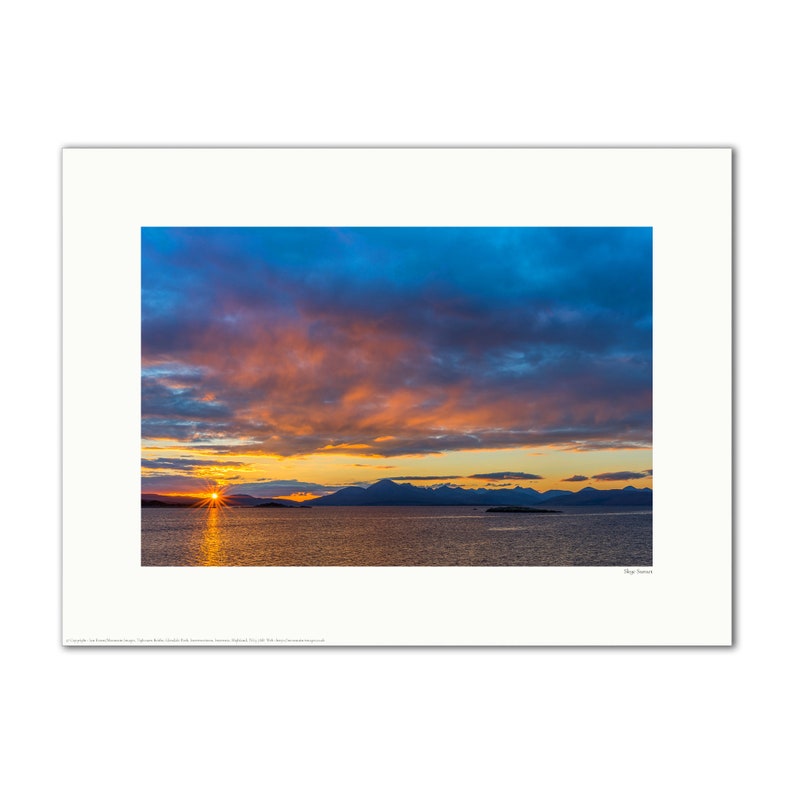 Isle of Skye Sunset Scottish Highlands Framed or Unframed Fine Art Print Unframed 24 x 16"