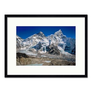 Everest Lhotse and Nuptse Kala Pattar Khumbu Himalaya Nepal Framed or Unframed Fine Art Print Ebony Frame 24 x 18"