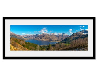 Five Sisters of Kintail from the Mam Ratagan - Scottish Highlands - Framed or Unframed Panoramic Fine Art Print