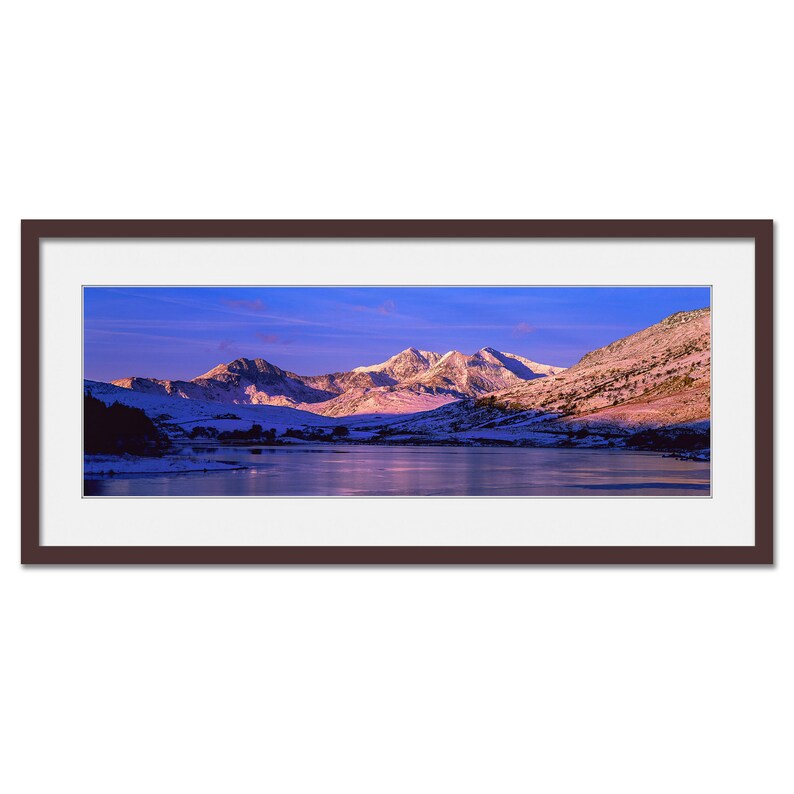 Sunrise Over The Snowdon Horseshoe Snowdonia Framed or Unframed Panoramic Fine Art Print image 2