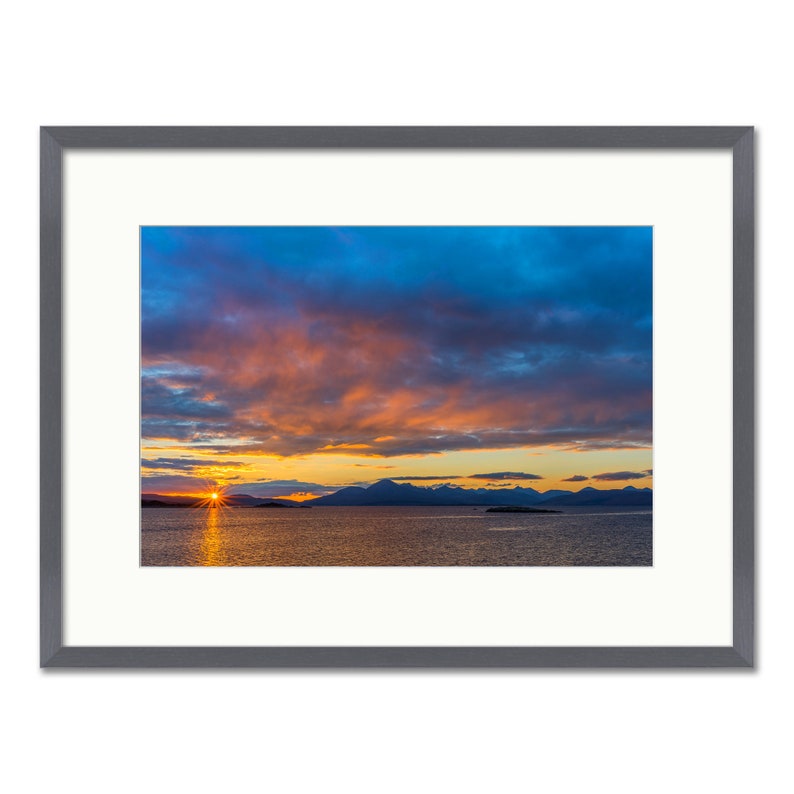 Isle of Skye Sunset Scottish Highlands Framed or Unframed Fine Art Print Slate Frame 24 x 18"