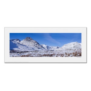 Tryfan in Winter Ogwen Valley Snowdonia Framed or Unframed Panoramic Fine Art Print Unframed 36 x 16"