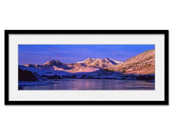 Sunrise Over The Snowdon Horseshoe - Snowdonia - Framed or Unframed Panoramic Fine Art Print