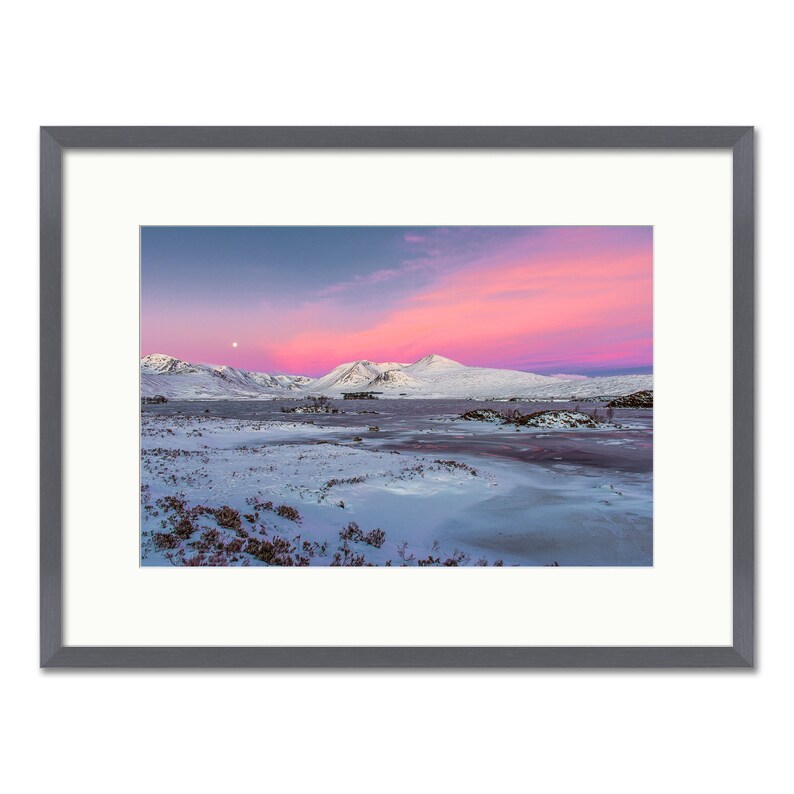 Rannoch Moor Sunrise Glencoe Scottish Highlands Framed or Unframed Fine Art Print Slate Frame 24 x 18"