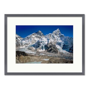 Everest Lhotse and Nuptse Kala Pattar Khumbu Himalaya Nepal Framed or Unframed Fine Art Print Slate Frame 24 x 18"