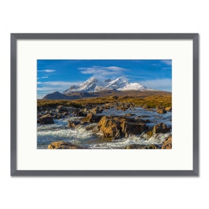 Snow On The Cuillins of Skye Scottish Highlands Framed or Unframed Fine Art Print Slate Frame 24 x 18"