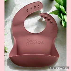 Personalized Silicone Bib for baby, Engraved Adjustable Bib, Bib for toddler, Gift for New Mom, Custom Bib for Daycare, Gift for Baby Shower