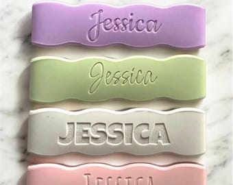 Engraved Silicone Bottle Band, Personalized Name Label, Reusable