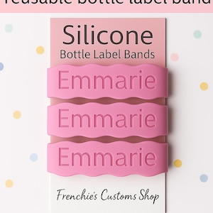 PACK of 3 PERSONALIZED LABELS, Engraved Bottle Label, Silicone Cup Label, Water Bottle Label, Reusable label, School Personalized Label