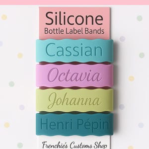 Personalized 1 Bottle Label, Silicone Label, Water Bottle Label, reusable label for bottle, Engraved Cup Label, School label, Daycare label