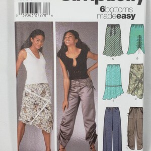 May include: Simplicity 5256 sewing pattern envelope for six different bottoms, including skirts and trousers. The front features illustrations of various styles, sizes PP 12, 14, 16, 18, and the text Simplicity 6bottoms madeeasy.