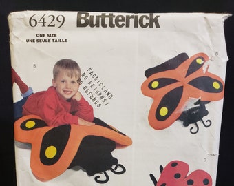 Butterick 6429 Sewing Pattern for bug pillow covers , butterfly, bee, ladybug, caterpillar UNCUT FF OOP vintage 90s