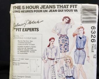 McCalls 6326 the five hour jeans that fit sewing pattern size 12 , complete and ready to use, palmer Pletsch