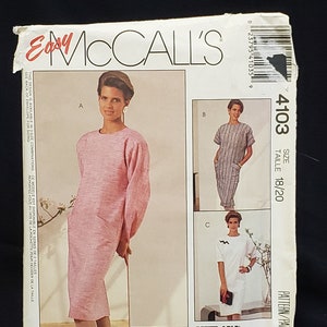 Vintage Sewing Pattern McCall&#39;s 4103, Easy McCall&#39;s Woman Day Collection, Size 18/20 Plus Size,UNCUT, FF, OOP
