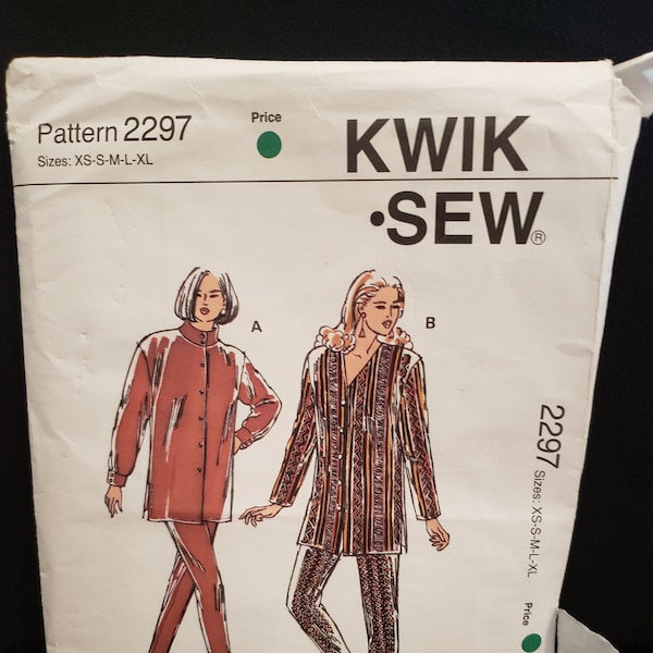 Kwik Sew 2297 naaipatroon voor missers top en broek, maten xs-xl UNCUT FF OOP vintage 1993 Kerstin Martensson