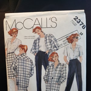 McCall&#39;s 2378 sewing pattern for LIZ CLAIBORNE misses Jacket, skirt, blouse and pants CUT to size 12 - pleated pants, shacket