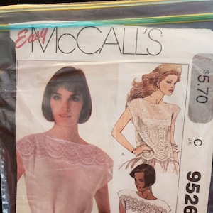 McCall&#39;s 9526 Easy sewing pattern for pullover shell, great for cotton and lace, summer top UNCUT  FF size 10 one of a kind