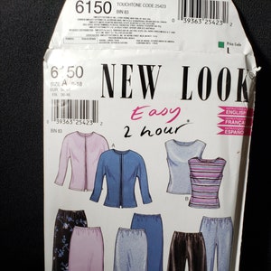 New Look 6150 easy sewing pattern for misses pants, skirts, top and jacket for stretch knits only 2 hour sew sizes 8-18 UNCUT FF