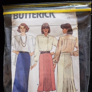 Butterick 3541 Naaipatroon Misserrok onder mid- of onderkuit rok Maat 10 circa 1985 ONBESNEDEN FF OOP Zeer zeldzaam