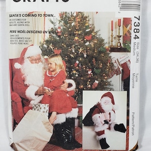 McCalls Crafts 2289 7384 8992, Sewing Pattern, Santa Costume, Shelf Sitter Stockings Christmas< med(34-36)UNCUT