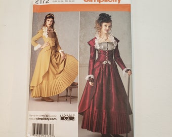 Simplicity 2172 sewing pattern  - Victorian Steampunk Dress - Size 6-12  Uncut (FF)