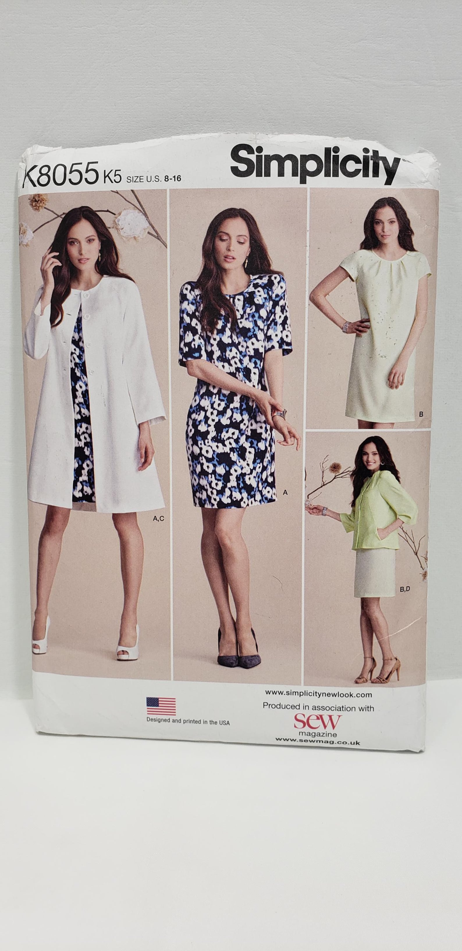 Simplicity 7055 Simplicity 8055, Sewing Pattern for Misses Dress and Coat or Jacket ...